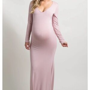 Pinkblush Soft Pink Long Sleeve Maternity Dress